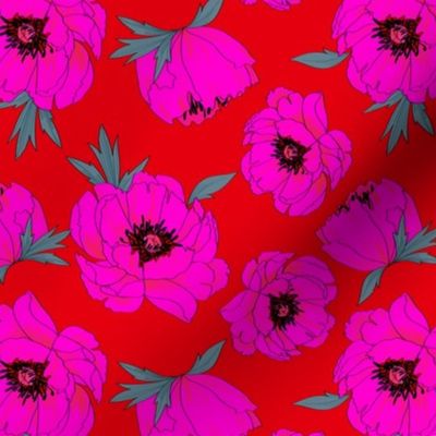 Hippie chic Peony_RED AND FUCHSIA_LARGE