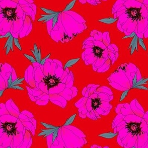 Hippie chic Peony_RED AND FUCHSIA_LARGE