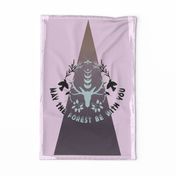 may the forest be with you tea towel mauve gradient