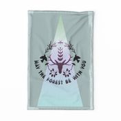 may the forest be with you tea towel pale slate blue gradient