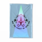 may the forest be with you tea towel blue gradient