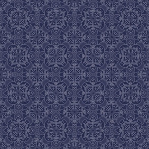 Traditional Motif in Monochrome Blue