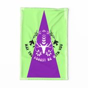 may the forest be with you tea towel lime green and grape
