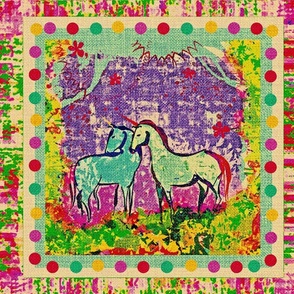 One Yard Two Pillows, Cut and Sew, Unicorn Paradise