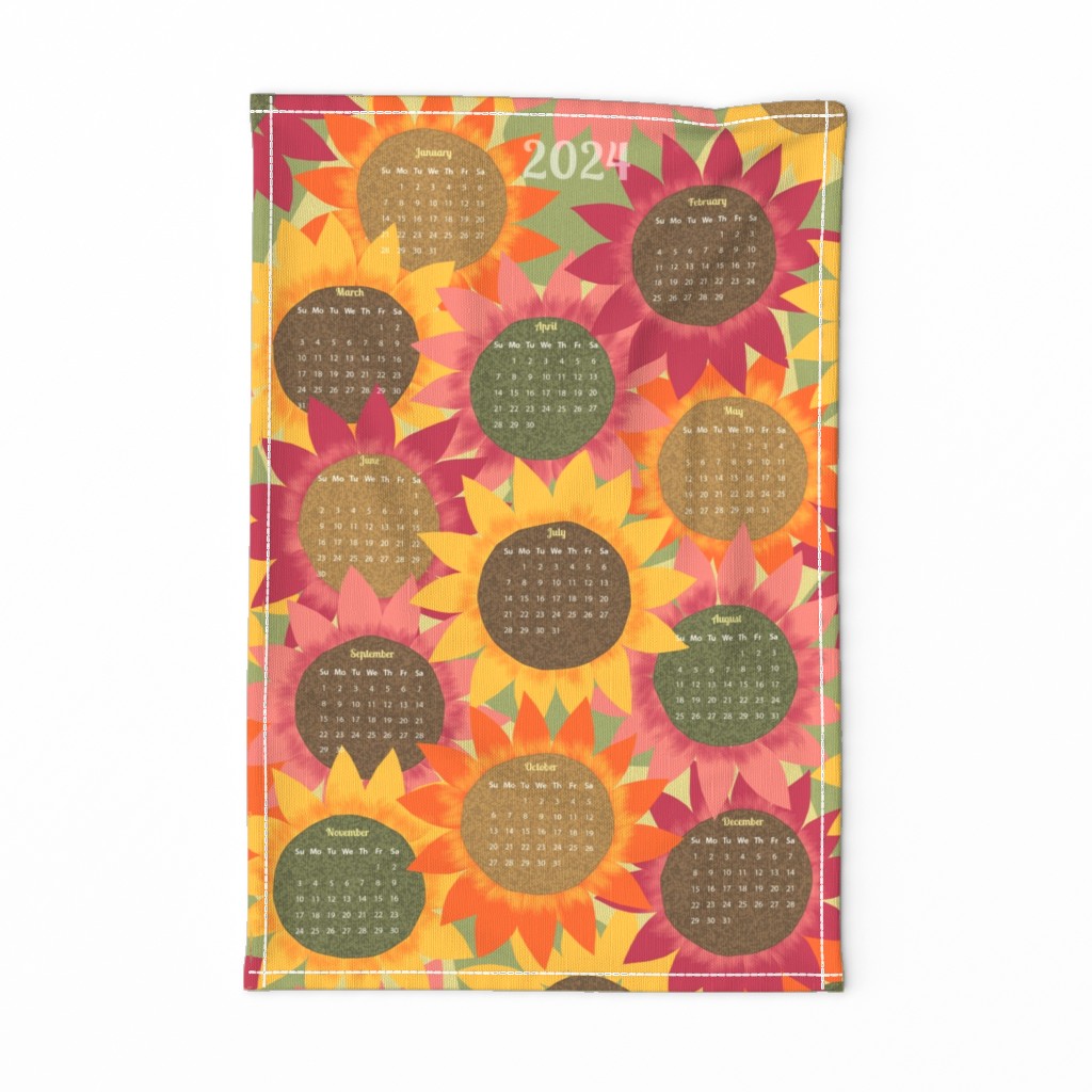 Sunflowers 2024 Calendar Wallhanging