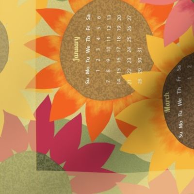 Sunflowers 2024 Calendar Wallhanging