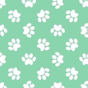 Paw Prints - Mint Green