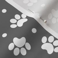 Polka Dot Paw Prints - Dark Gray