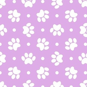 Polka Dot Paw Prints - Lavender Purple