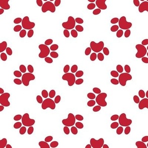Paw Prints - Red On White