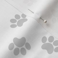 Paw Prints - Light Gray On White