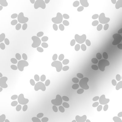 Paw Prints - Light Gray On White