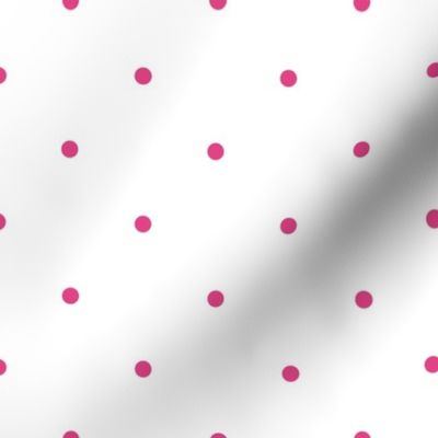 Tiny Polka Dots - Hot Pink On White