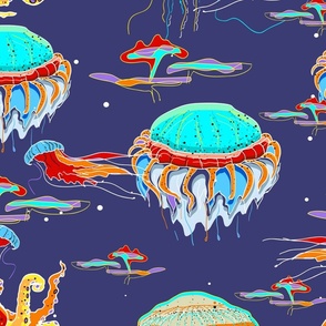 Bright Jellyfish and Octopus Ocean Novelty