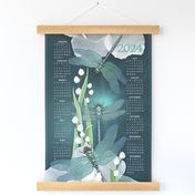 2024 DRAGONFLY Calendar Tea Towel