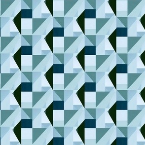 Abstract Geometric Pattern in Green and Blues