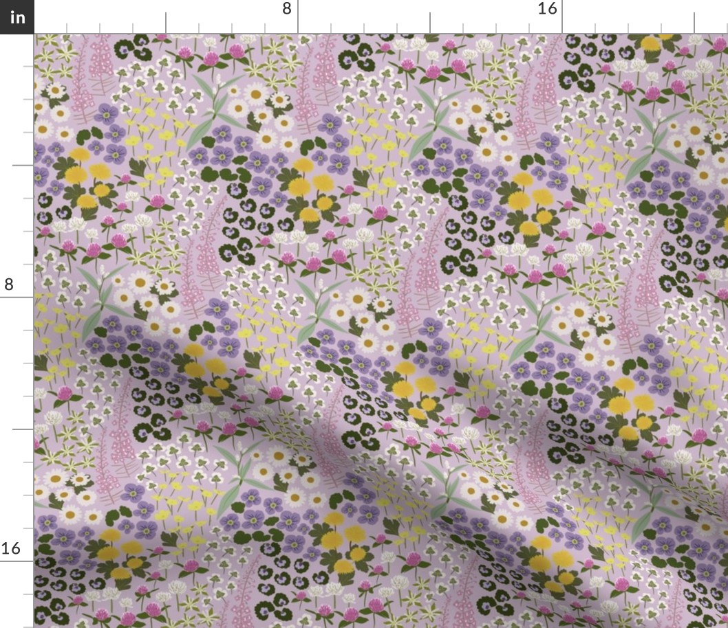 small // Wild beauty Ditsy floral pattern on lilac