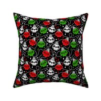 Cute Skull Christmas Lights Green Red White Small scale