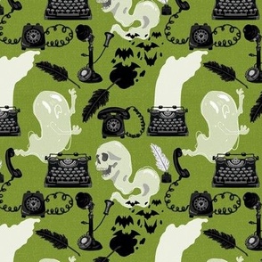 Typewriters and Telephones Olive Green extra-small scale
