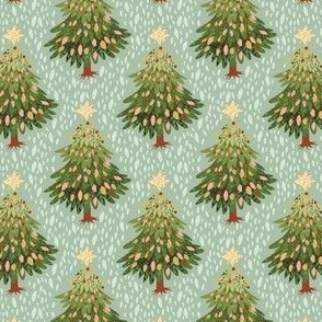 Teal whimsical magical Christmas Trees