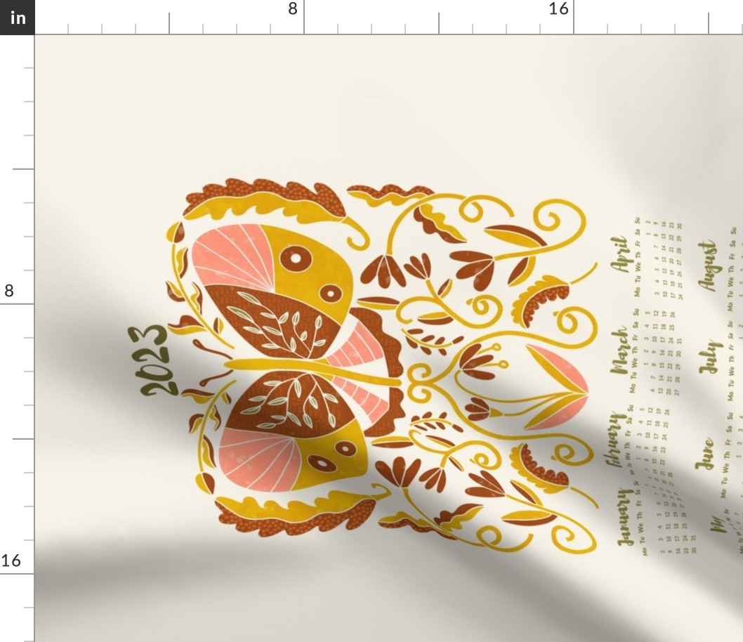 2023 Butterfly floral Tea Towel