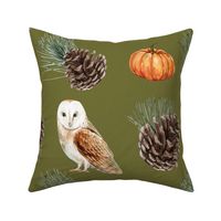 Fall Owls and Pumpkins 