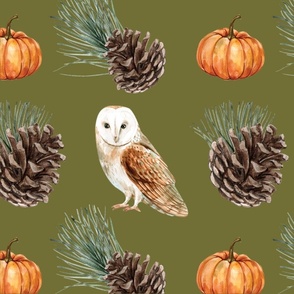 Fall Owls and Pumpkins 