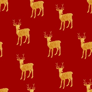 Red and Gold Christmas Deer