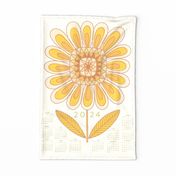 Retro sparkling sunflower vintage gold 2024 tea towel