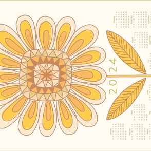 Retro sparkling sunflower vintage gold 2024 tea towel
