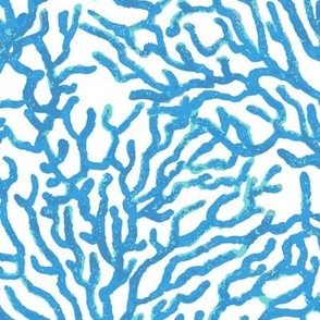 Watercolor Blue Ocean Coral Hand Painted Allover