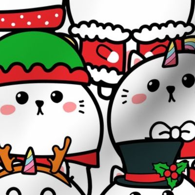 Cute Christmas Squishy Cats and Unicorns Caticorn Carolers Kawaii Novelty