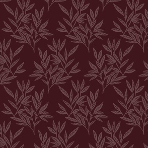 leafs on burgundy - Small scale