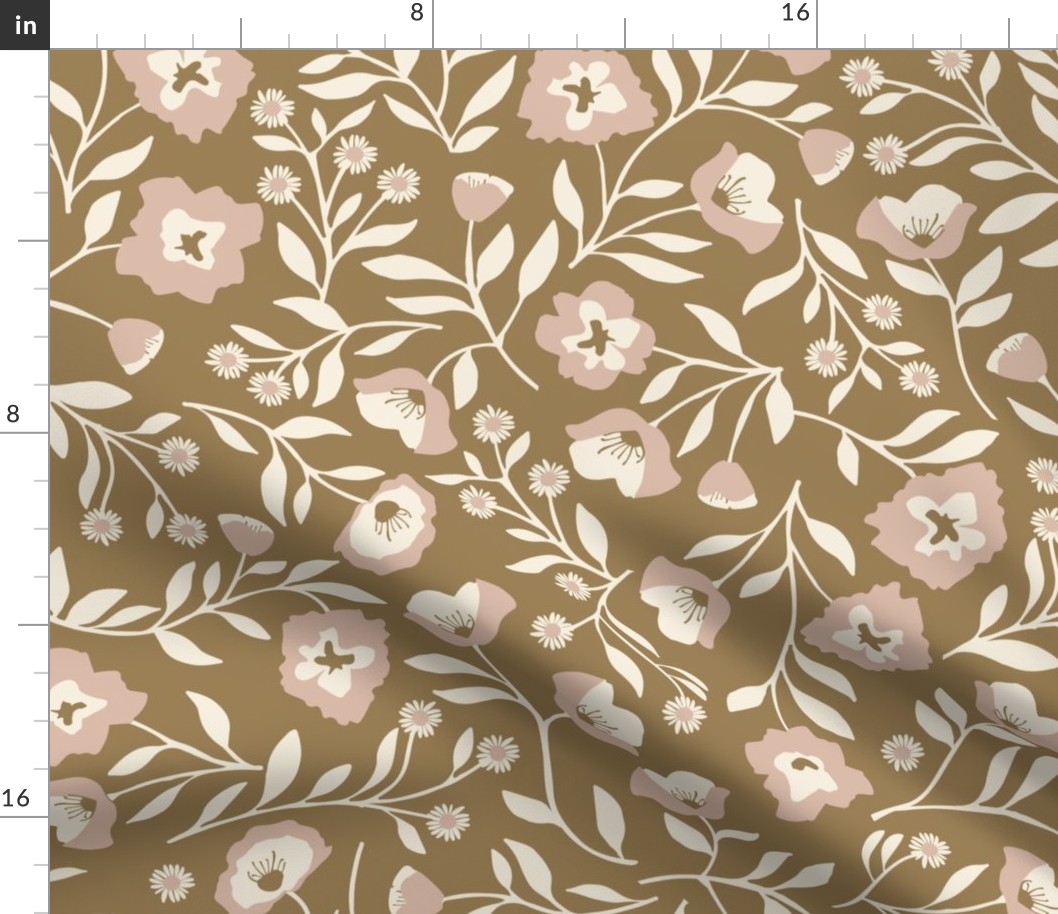 Nouveau Poppies in Bold Earth tones { full scale }