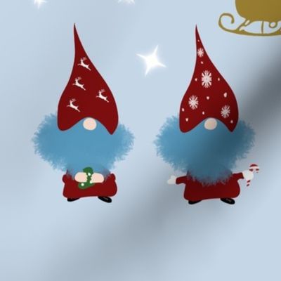 Two gnomes and a sled