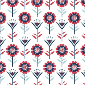 Blossoming Nordic Beauty: A Scandinavian Floral Pattern