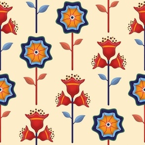 Colorful Scandinavian Floral Pattern