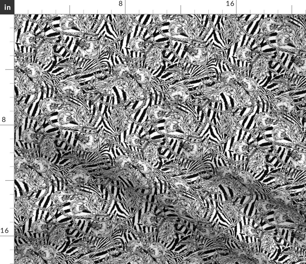 Monochrome Zebra Floral Chain