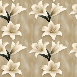 Ivory Lilies on Marble