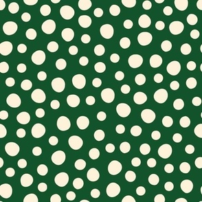 Tropical Paradise - Tropical Dots - Green and White Dots