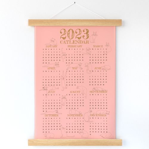 2023 Cat Calendar - CATlendar! Cute Quirky Cats - Pink