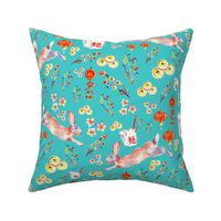 Chinese Lunar New Year - Rabbit in Teal (small)