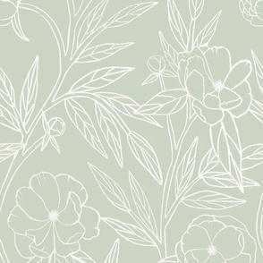 Peony Blossom   (Green )~ CottageCore Collection 