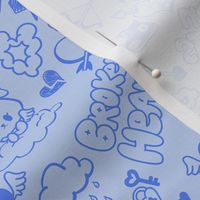 Pastel Goth Doodle Sketchy Graffiti Emo Bunny Angel Soft Goth Alt Aesthetic Grunge Kawaii Pastel Blue