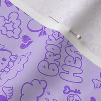 Pastel Goth Doodle Sketchy Graffiti Emo Bunny Angel Soft Goth Alt Aesthetic Grunge Kawaii Lavender Purple