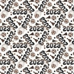 MINI 2023 nye fabric - New Years fabric, holiday fabric, disco groovy fabric - black