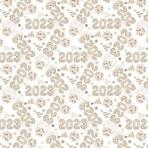 MINI 2023 nye fabric - New Years fabric, holiday fabric, disco groovy fabric - neutral