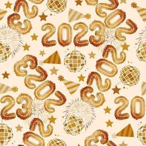MEDIUM 2023 nye fabric - New Years fabric, holiday fabric, disco groovy fabric - gold