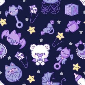 Dark Kawaii Fabric Wallpaper and Home Decor  Spoonflower