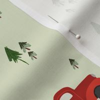 Christmas Red truck| trees 